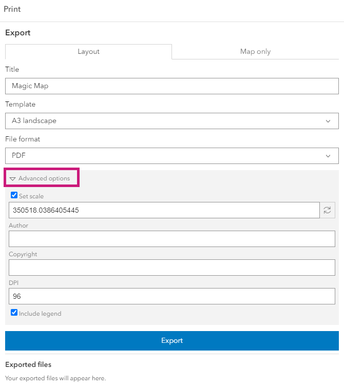 Advanced layout options