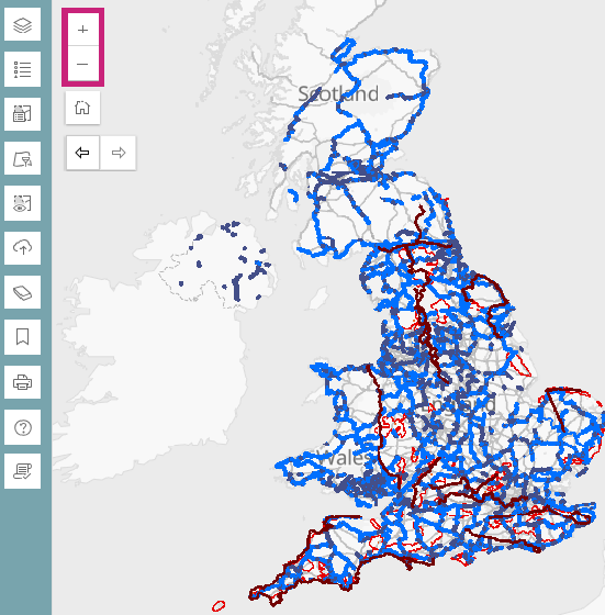 Changing the Map Scale with Zoom Buttons