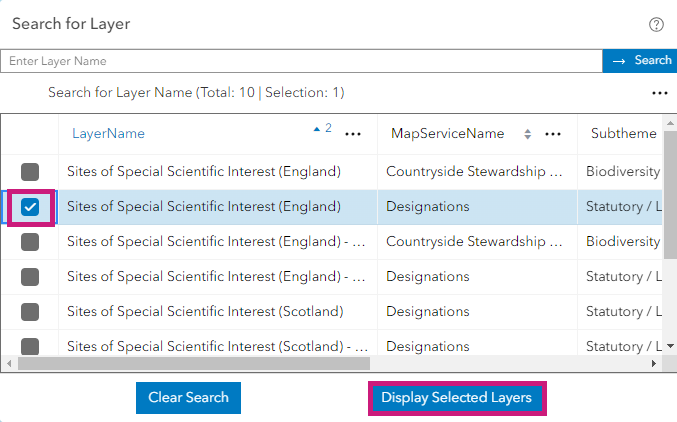 Search Layer Tool