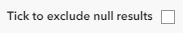 Exclude Null results